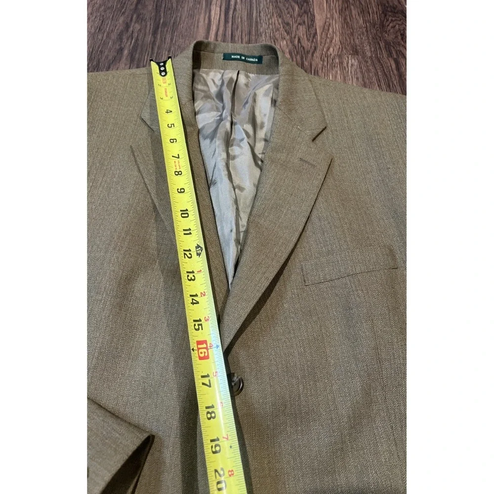 Lauren Polo Ralph Lauren Brown Herringbone Sport Coat - 100% Wool Size 48L